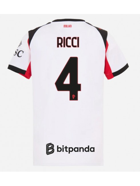 Billige AC Milan Samuele Ricci #4 Bortedrakt Dame 2025-26 Kortermet Billige AC Milan Samuele Ricci #4 Bortedrakt Dame 2025-26 Kortermet